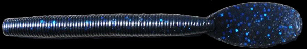 Slam Stick 5.25 custom hand-poured soft plastic salty sinking stick worm made in the US, color black and blue 07 Slam Stick 5.25 custom hand-poured soft plastic salty sinking stick worm made in the US, color black and blue 07